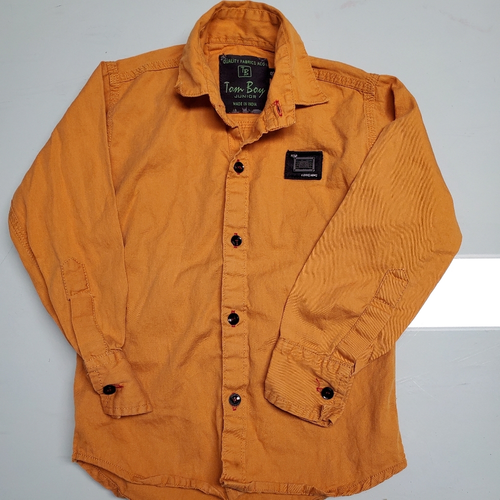 Tom Boy Mustard Yellow Buttom Down, sz 3t/4t